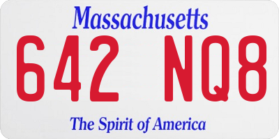 MA license plate 642NQ8
