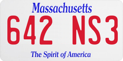 MA license plate 642NS3