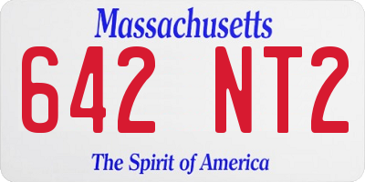 MA license plate 642NT2