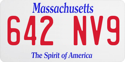 MA license plate 642NV9