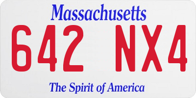 MA license plate 642NX4