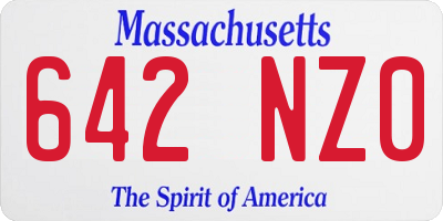 MA license plate 642NZ0