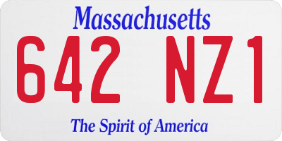 MA license plate 642NZ1