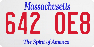 MA license plate 642OE8