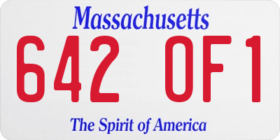 MA license plate 642OF1