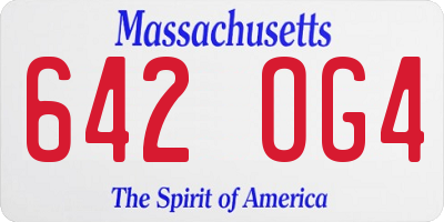 MA license plate 642OG4