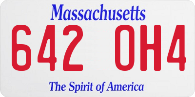 MA license plate 642OH4