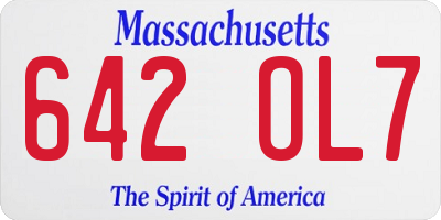 MA license plate 642OL7