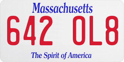 MA license plate 642OL8