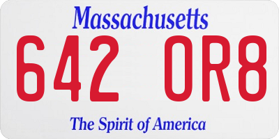 MA license plate 642OR8