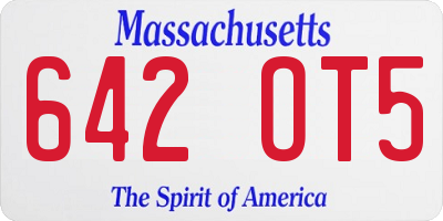 MA license plate 642OT5