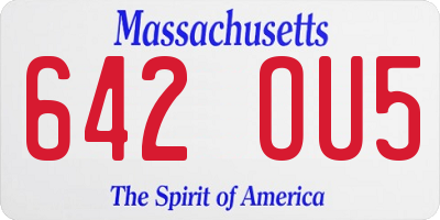 MA license plate 642OU5