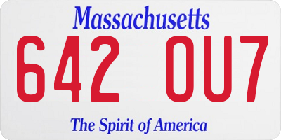 MA license plate 642OU7