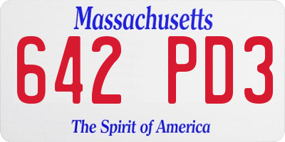 MA license plate 642PD3