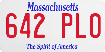 MA license plate 642PL0