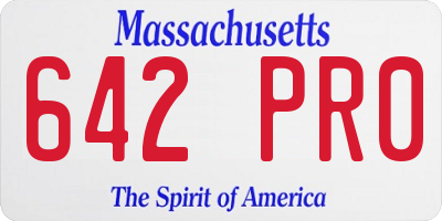 MA license plate 642PR0