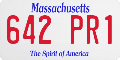 MA license plate 642PR1