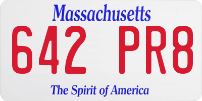 MA license plate 642PR8