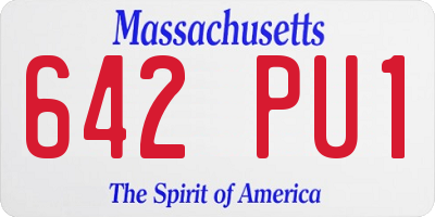 MA license plate 642PU1