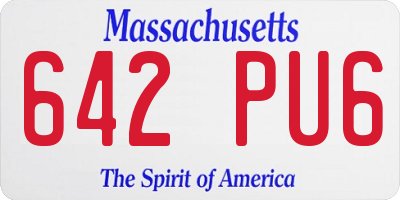 MA license plate 642PU6