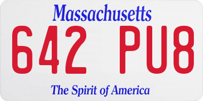 MA license plate 642PU8