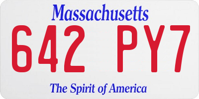 MA license plate 642PY7
