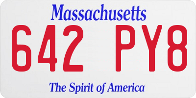 MA license plate 642PY8