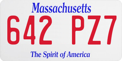 MA license plate 642PZ7
