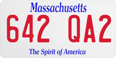 MA license plate 642QA2