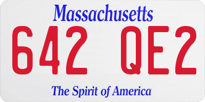 MA license plate 642QE2
