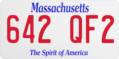MA license plate 642QF2