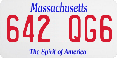 MA license plate 642QG6