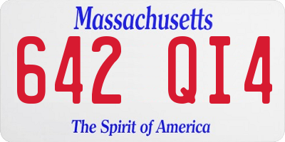 MA license plate 642QI4