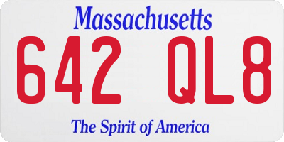 MA license plate 642QL8
