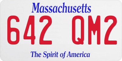 MA license plate 642QM2