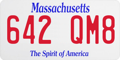 MA license plate 642QM8