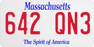 MA license plate 642QN3