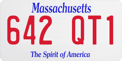 MA license plate 642QT1