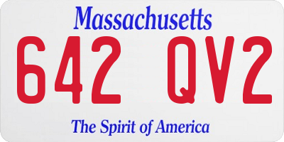 MA license plate 642QV2