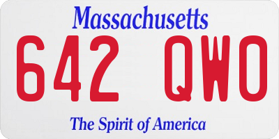 MA license plate 642QW0