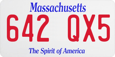 MA license plate 642QX5