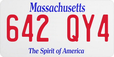 MA license plate 642QY4