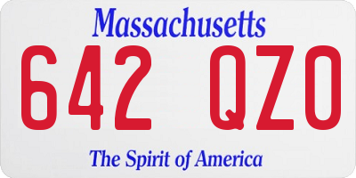 MA license plate 642QZ0