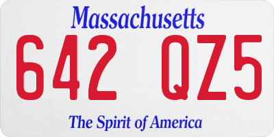 MA license plate 642QZ5
