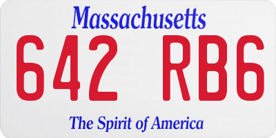 MA license plate 642RB6