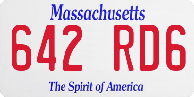 MA license plate 642RD6