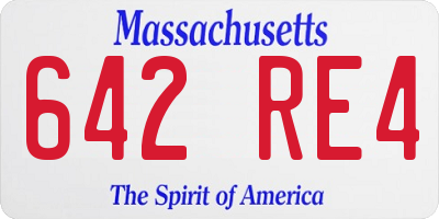 MA license plate 642RE4
