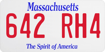 MA license plate 642RH4