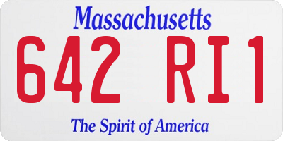 MA license plate 642RI1