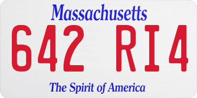 MA license plate 642RI4